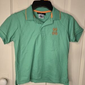 Psycho Bunny Mint Polo with Orange Trim